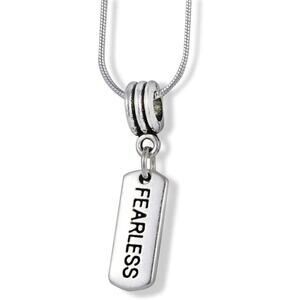 Fearless Necklace | Inspirational Saying Charm Pendant